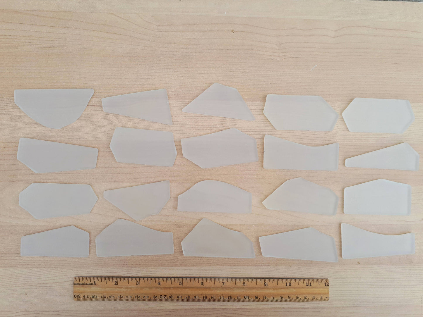 White Sea Glass Place Cards - Set of 20 - Irregular Shaped Pieces