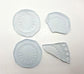 Light blue seaglass pieces with flower pattern